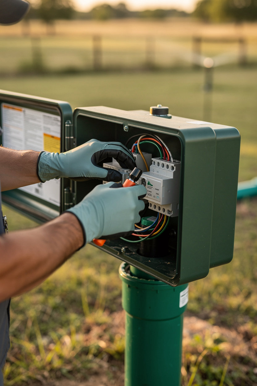 Coleman Aerobic Septic, Inc. professional septic system inspection and repair components including spray heads, control panels, and aerator equipment